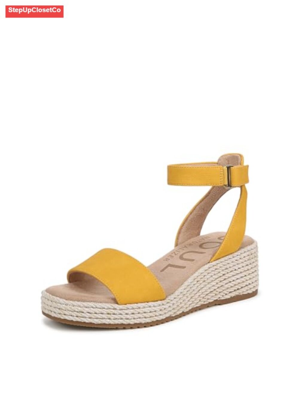 Wedge Espadrille Sandals with Hook-and-Loop Closure